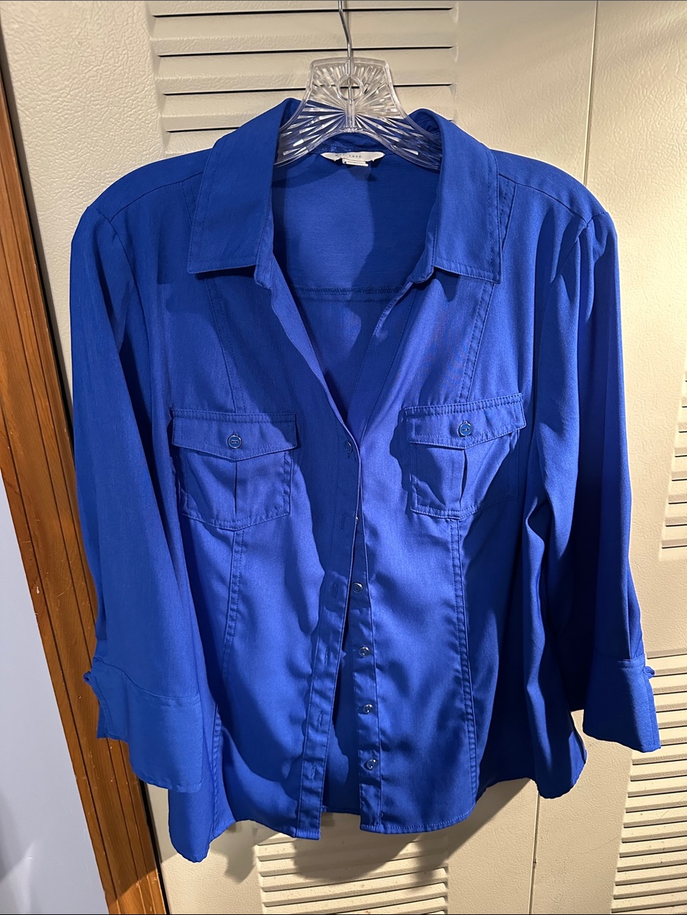 Women’s Button-Front Royal Blue Utility Shirt